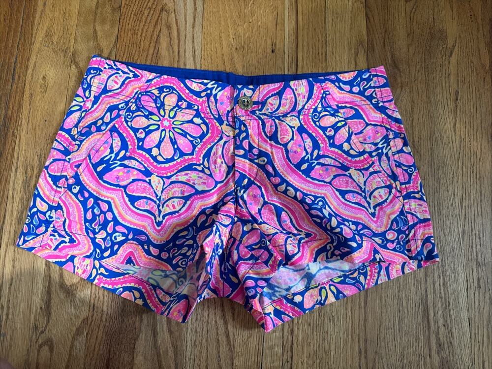 Lilly Pulitzer Womens Shorts Chino 2 Pink Kerrie Short Preppy Vacay Resort